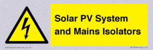 Solar PV System and Mains Isolators